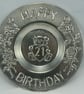 Pewter 21st birthday plate (pewter) - Image 1