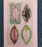 Four Wire Leaves. Copper Gold Silver with Green Tones & White Artwork. - Image 1