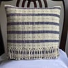 Blodwyn cushion: Blueberry - 12” square. Handwoven in Wales