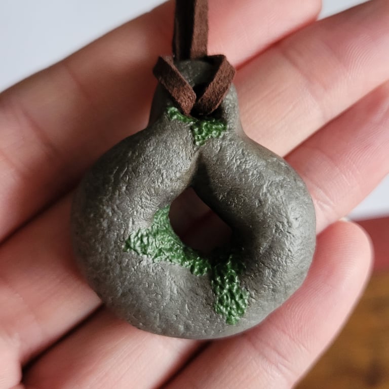 Polymer Clay Pendant, Realistic Stone Necklace, Handmade Jewellery
