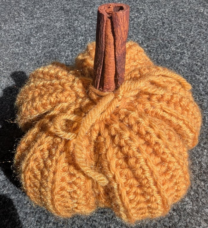 Crochet Pumpkin- Orangey Yellow