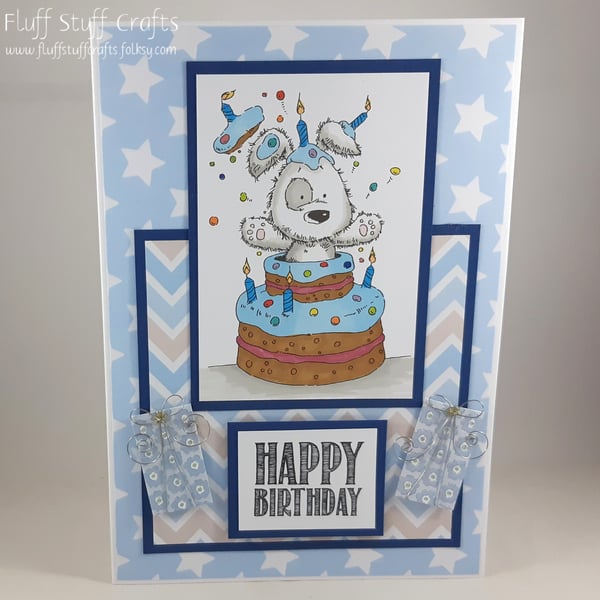 Handmade birthday card - cake surprise!