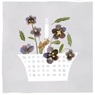 Pansies Square 100mm Greeting Card with Envelope
