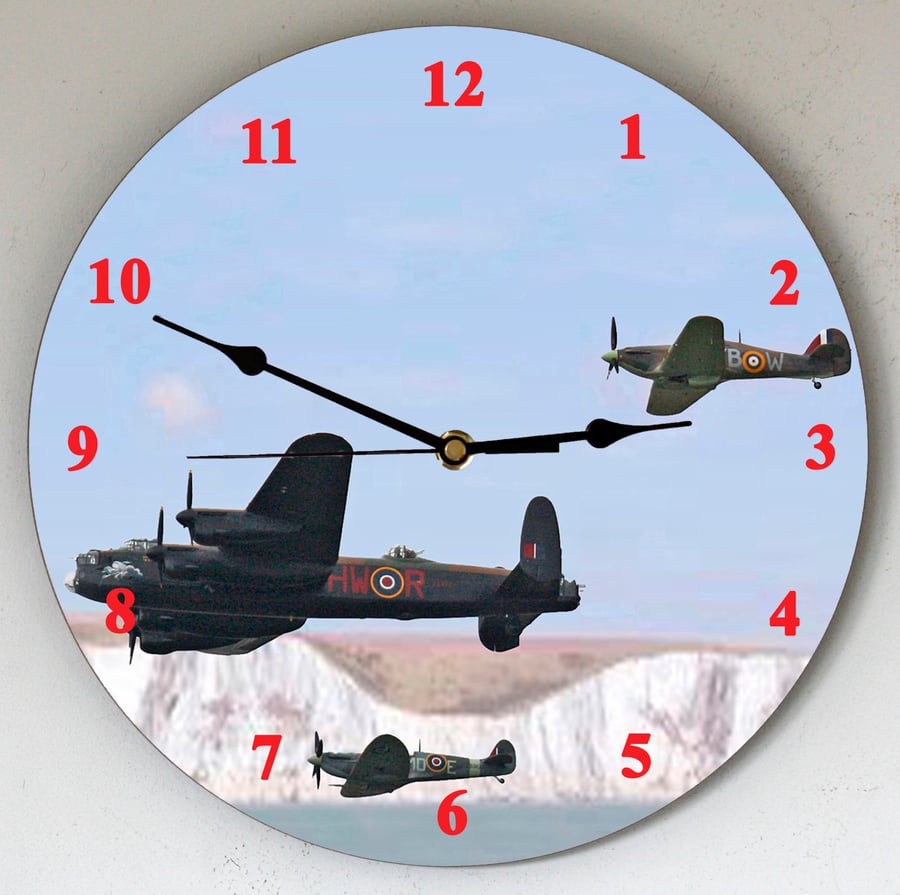 Battle of Britain Flight large (28cm dia) wall clock sent Post Free