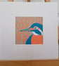 Mini linoprint kingfisher  - Image 1
