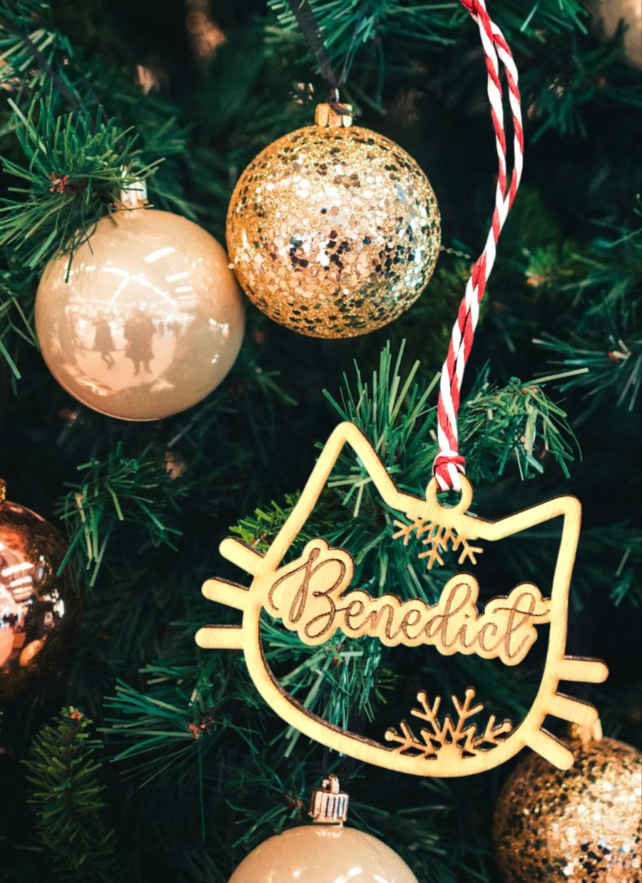 Personalised cat tree decoration