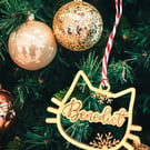 Personalised cat tree decoration
