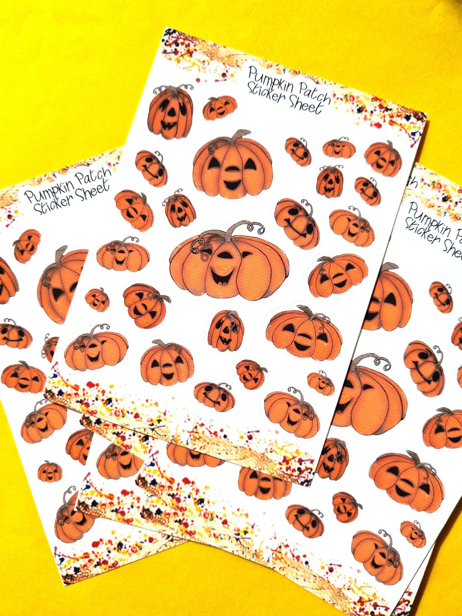 Pumpkin Stickers, Halloween Stickers, Hand Drawn Stickers, Planner Stickers