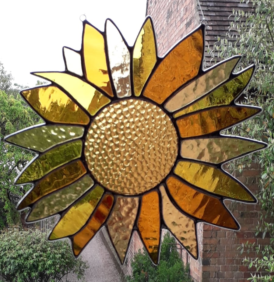 STAINED GLASS SUNFLOWER