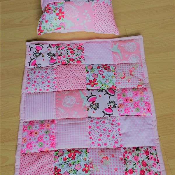 Dolls pram cot quilt and pillow set Folksy