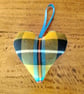 Hanging Heart decoration in wool Cornish Tartan
