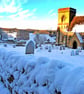 Snowshill St Barnabas Church In The Snow Cotswolds Photograph Print - Image 1