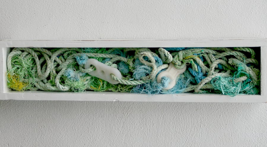  Contemporary Coastal Wall Art, Shelf, Fishing Boat Rope Sculpture