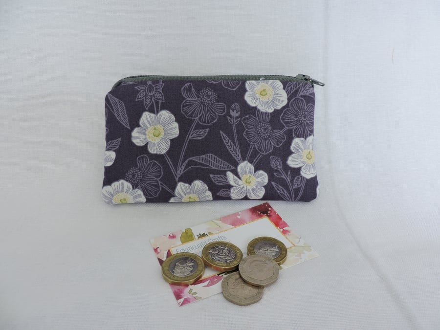  Coin Purse Floral Purple and Lilac 