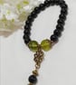 Vintage Look Peridot & Onyx Bracelet
