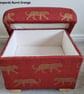 Storage Footstool Fryetts Bees Natural Fabric Pouffe Footstall Bumble Honey  - Image 5