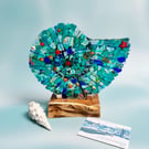 Handmade Mosaic Fused Glass Ammonite - Summer Seconds