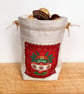 Double Sided Fabric Christmas Gift Bag – Star and Bauble Motif  - Image 2