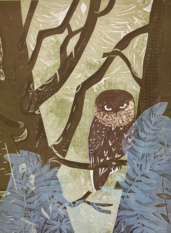 Forest - collagraph print