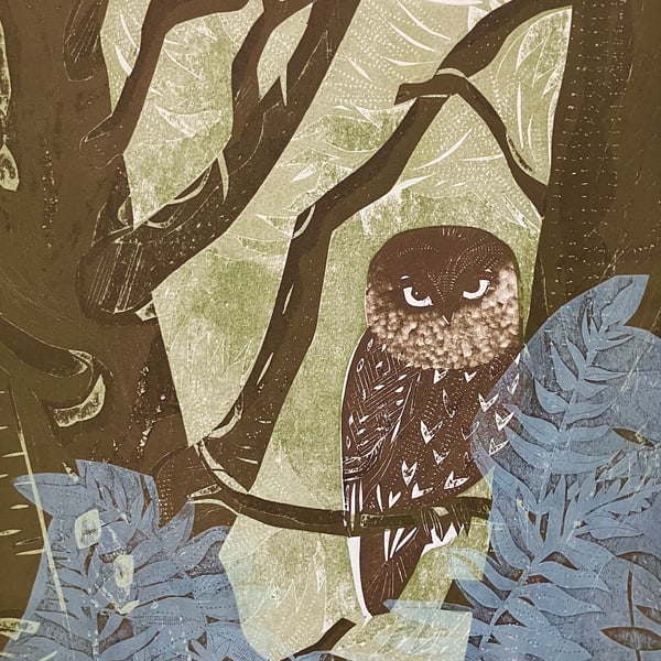 Forest - collagraph print