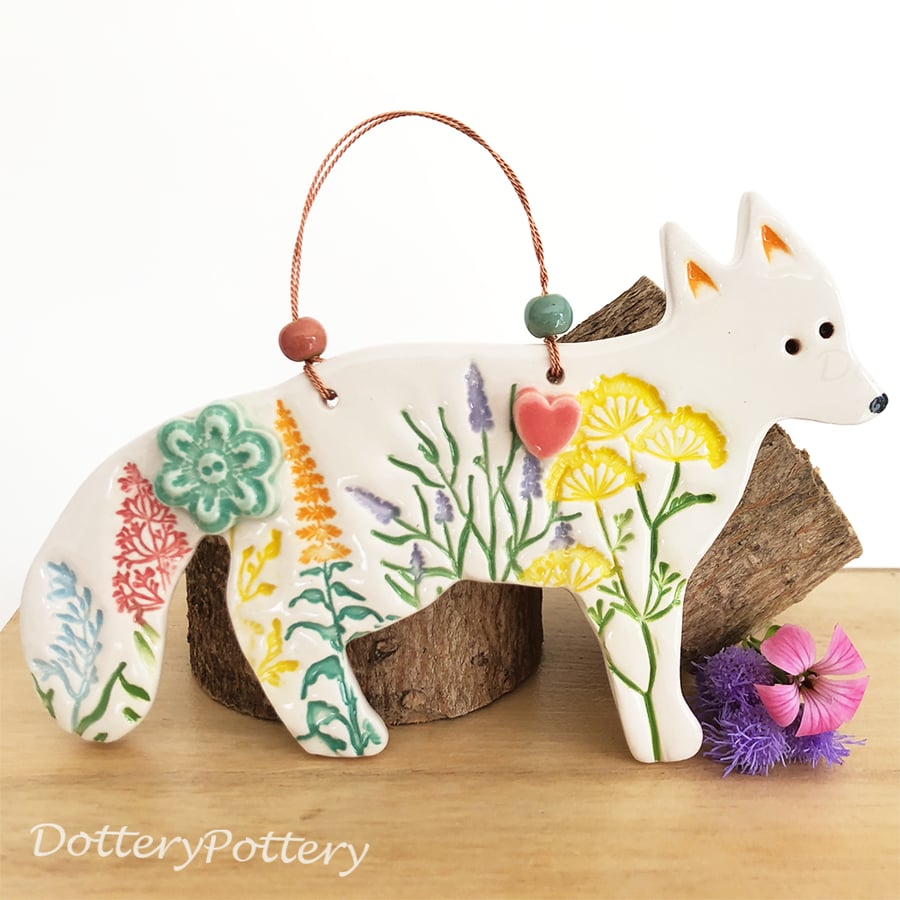 Ceramic fox decoration