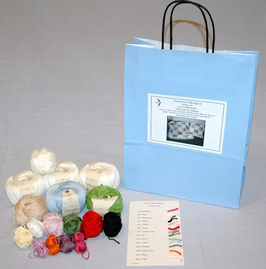 Country Baby Blanket Knitting Kit small size 45cm x 60cm 