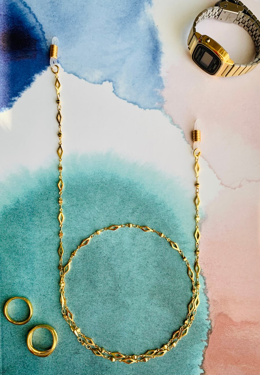 Gold Glasses Chain 24k Gold Plated 