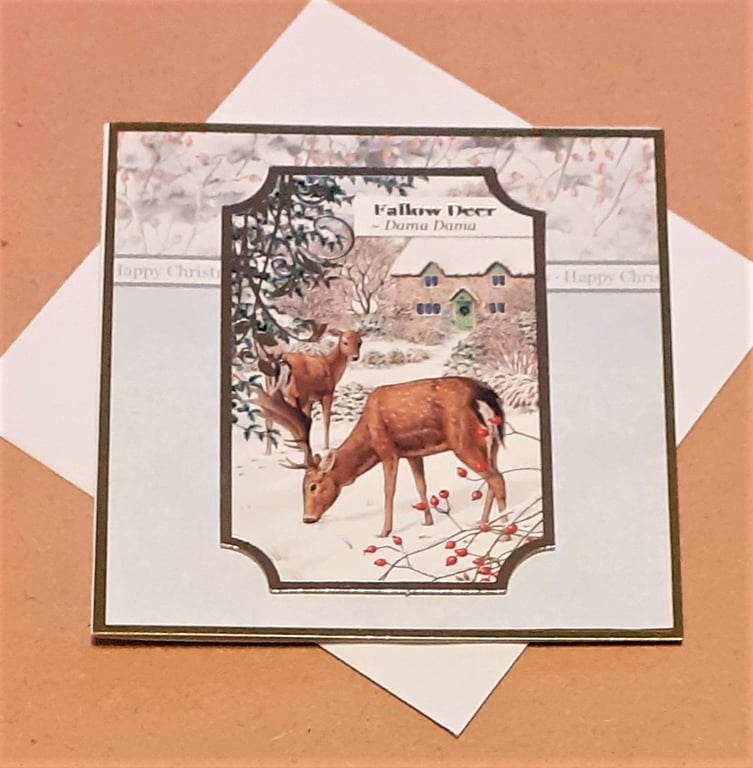 Fallow Deer Mini Christmas Card