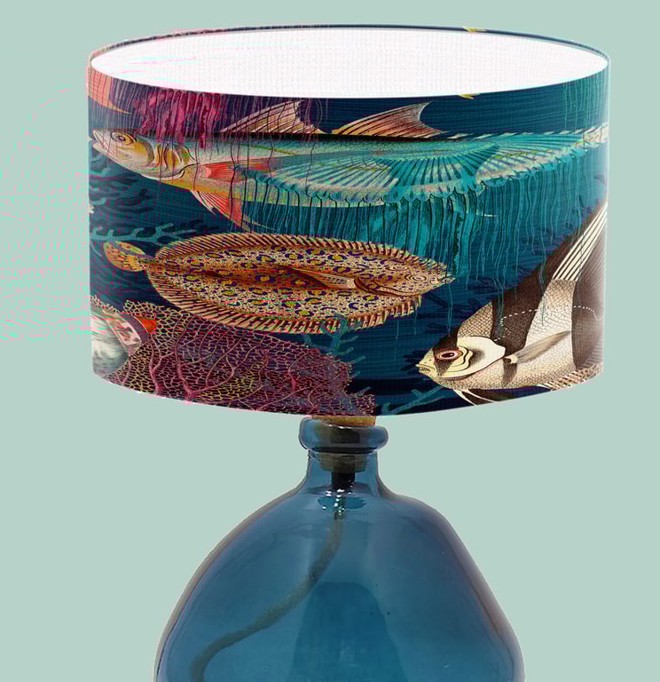 Tropical Fish Lampshade - Sea Fish Lampshade - Coastal Lampshade 