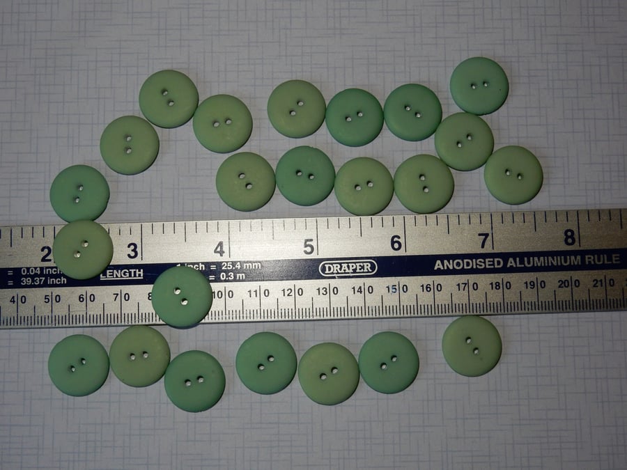Matte light green buttons 17mm