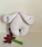 Winged Handmade Plushie Wish Guardian with Silver Dandelion, gift, nursery - Image 2