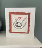 Baby Elephant,  'new baby' hand embroidered keepsake card - Image 3