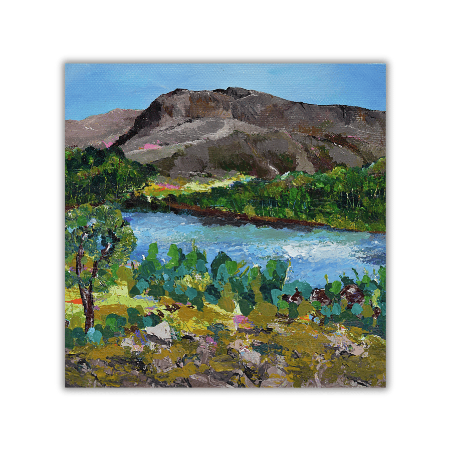 Original landscape painting - framed - Scotland - mountain - Ben Nevis - acrylic