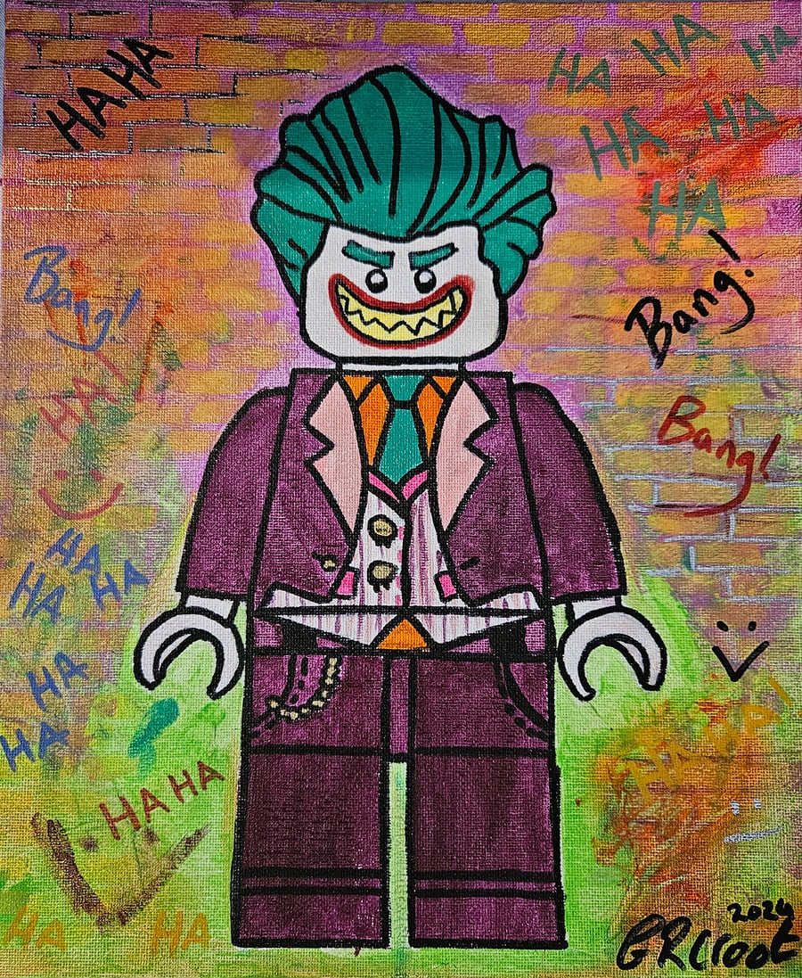 Lego Art Piece Gareth Croot 004 - lego Joker - 25x30cm canvas panel