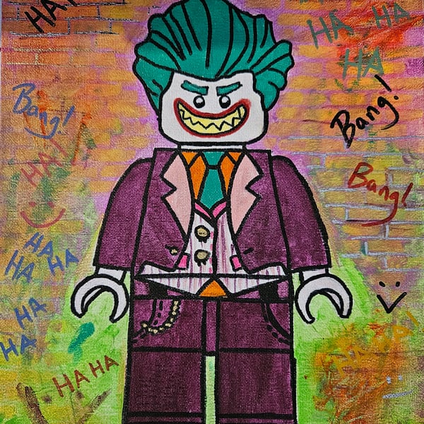 Canvas Lego Painting Lego Art Piece Gareth Croot 004 Lego Joker