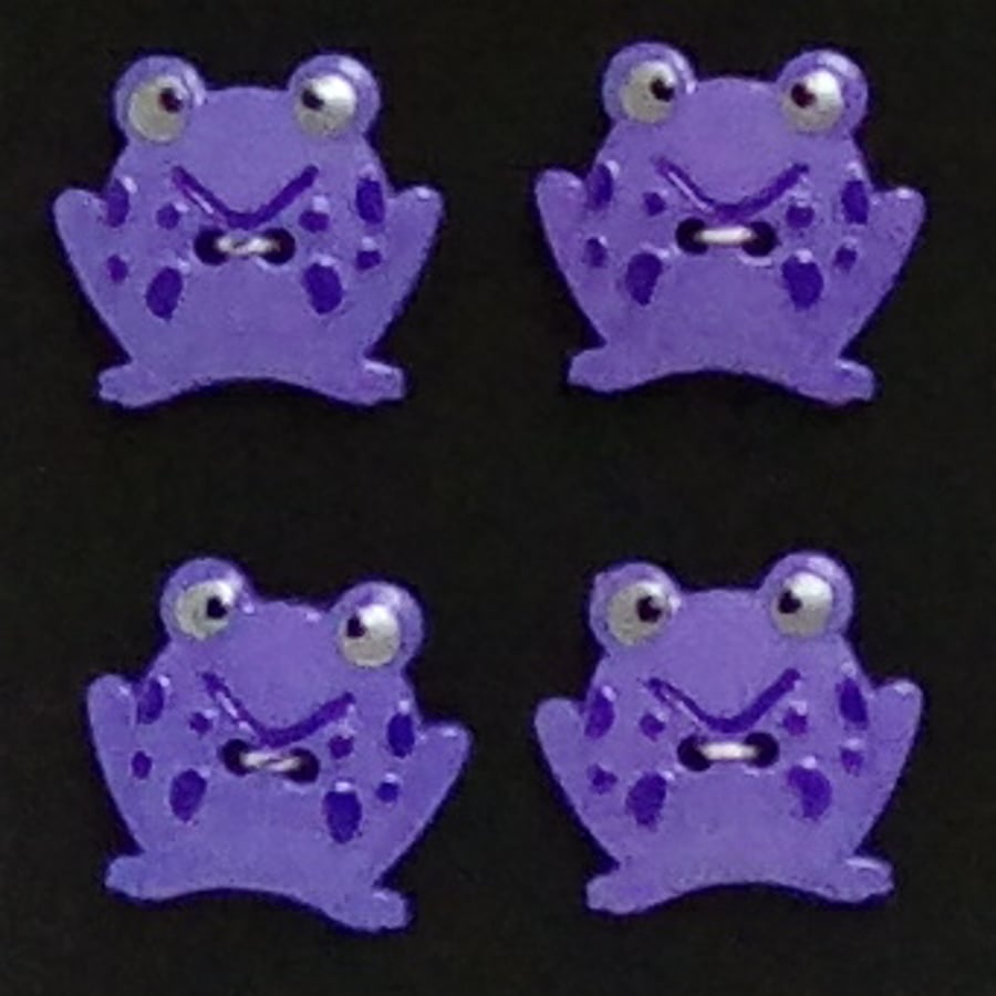 Purple spotted frog buttons