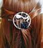 Halloween Black Spider With Skull And Bones Beaded Wirework Web Hair Slide - Image 4