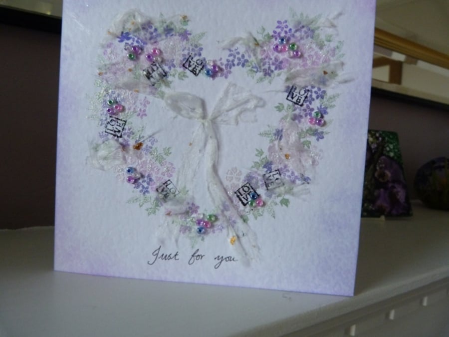 Romantic Floral Heart Valentine card