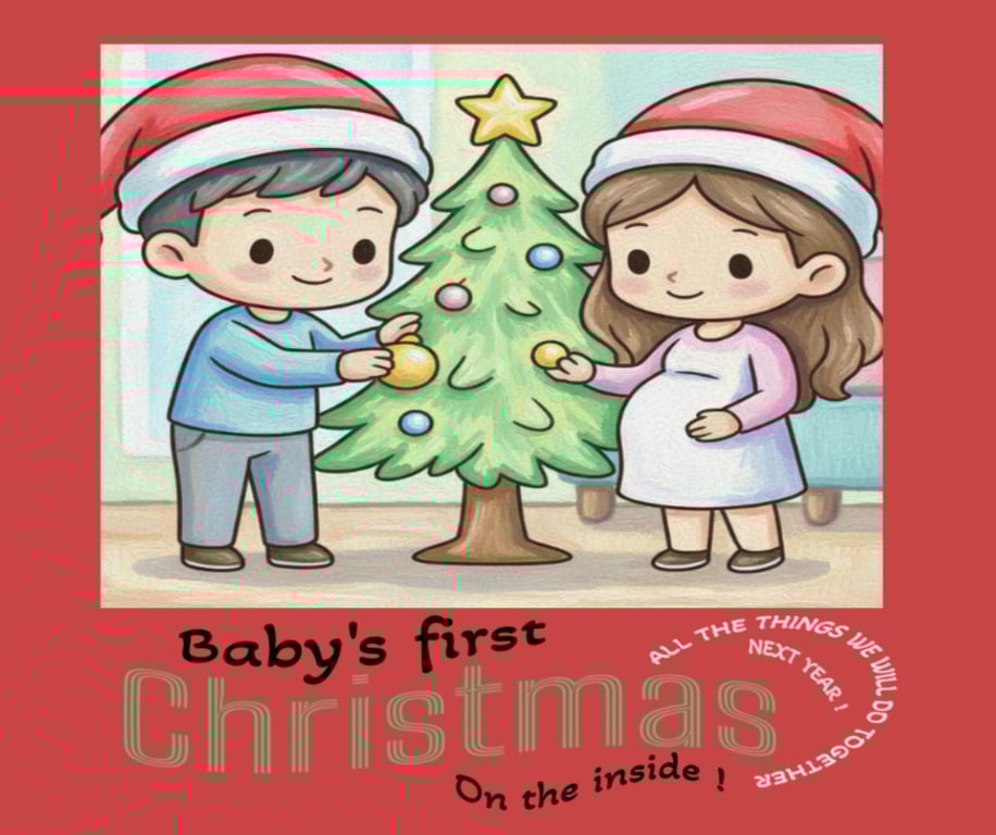 Cosy Christmas colouring book for expectant parents, digital download only