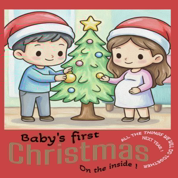 Cosy Christmas colouring book for expectant parents, digital download only
