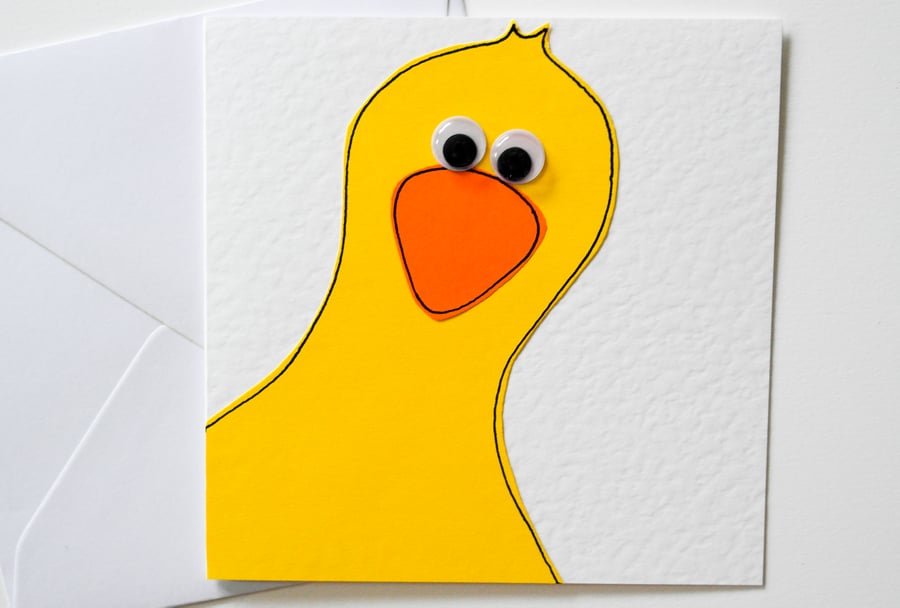 Cute Animal Duck Birthday Handmade Greeting Card