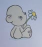 Bear Holding A Daisy Blank Card - Image 2