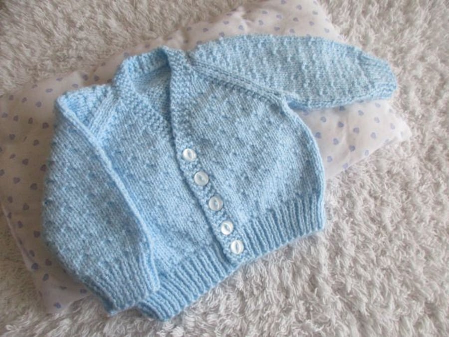 16" Baby Boys Pattered V Neck Cardigan