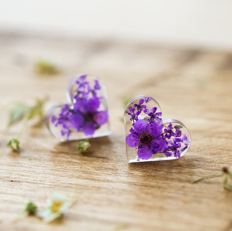 Violet sales flower earrings