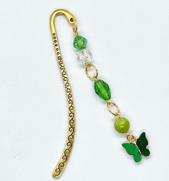Beaded Bookmarks with Butterfly Charms, 5 colour options