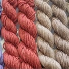 BFL mini skeins naturally dyed