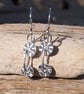 Unique Dangle Earrings, Silver Drop Earrings, Silver Disc Dangle Drop Earrings - Image 7