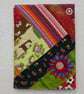Notebook. A5 size. Lined Notepad with Quilted Crazy Patchwork Cover. Greens - Image 1