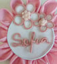 Personalised Pink Flower Wall Art – Handmade Floral Name Plaque – Nursery & Chil - Image 3