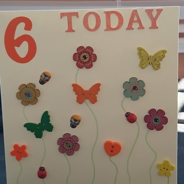 Age 6 birthday card 